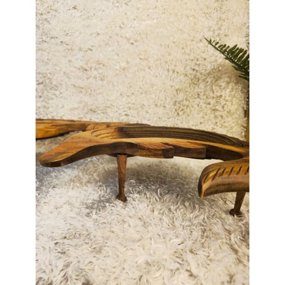 Wooden Collapsible Dolphin Bowl, Set of 2 - Picture 12 of 16